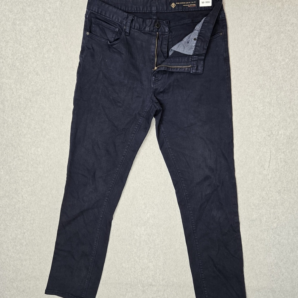 Roark Men Jeans 34X32 Navy Denim Chino HWY 133 Standard Slim Fit